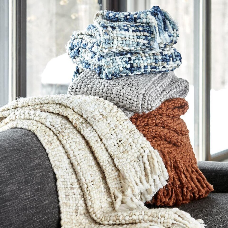 Solid Basketweave Throw west elm Australia